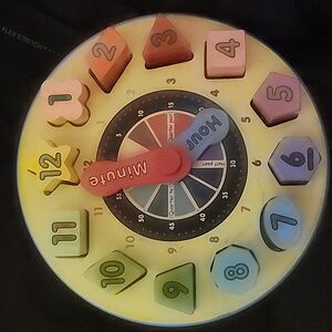 Colorful Wooden Clock Puzzle for Kids